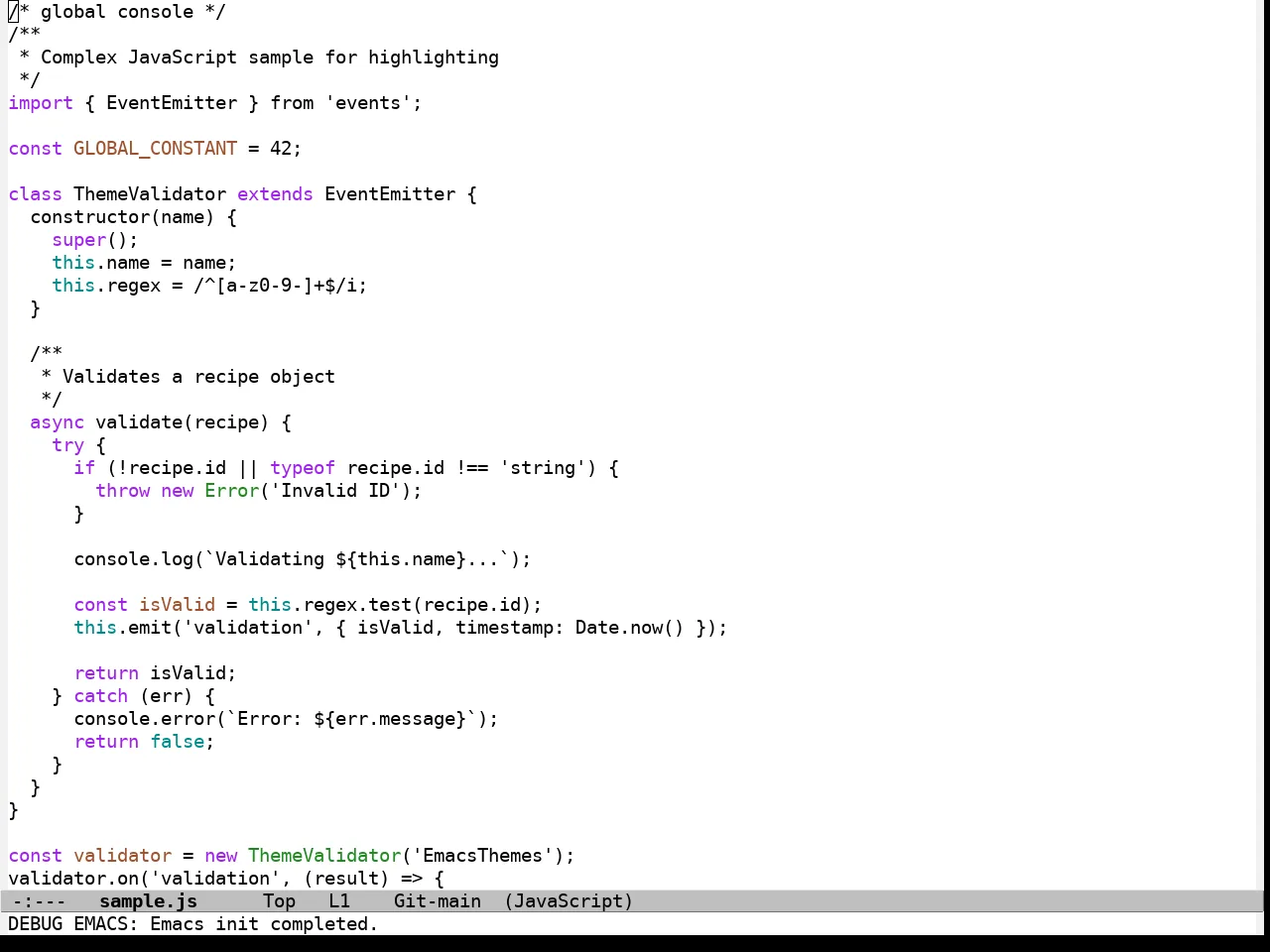 Iosevka Theme in javascript-mode