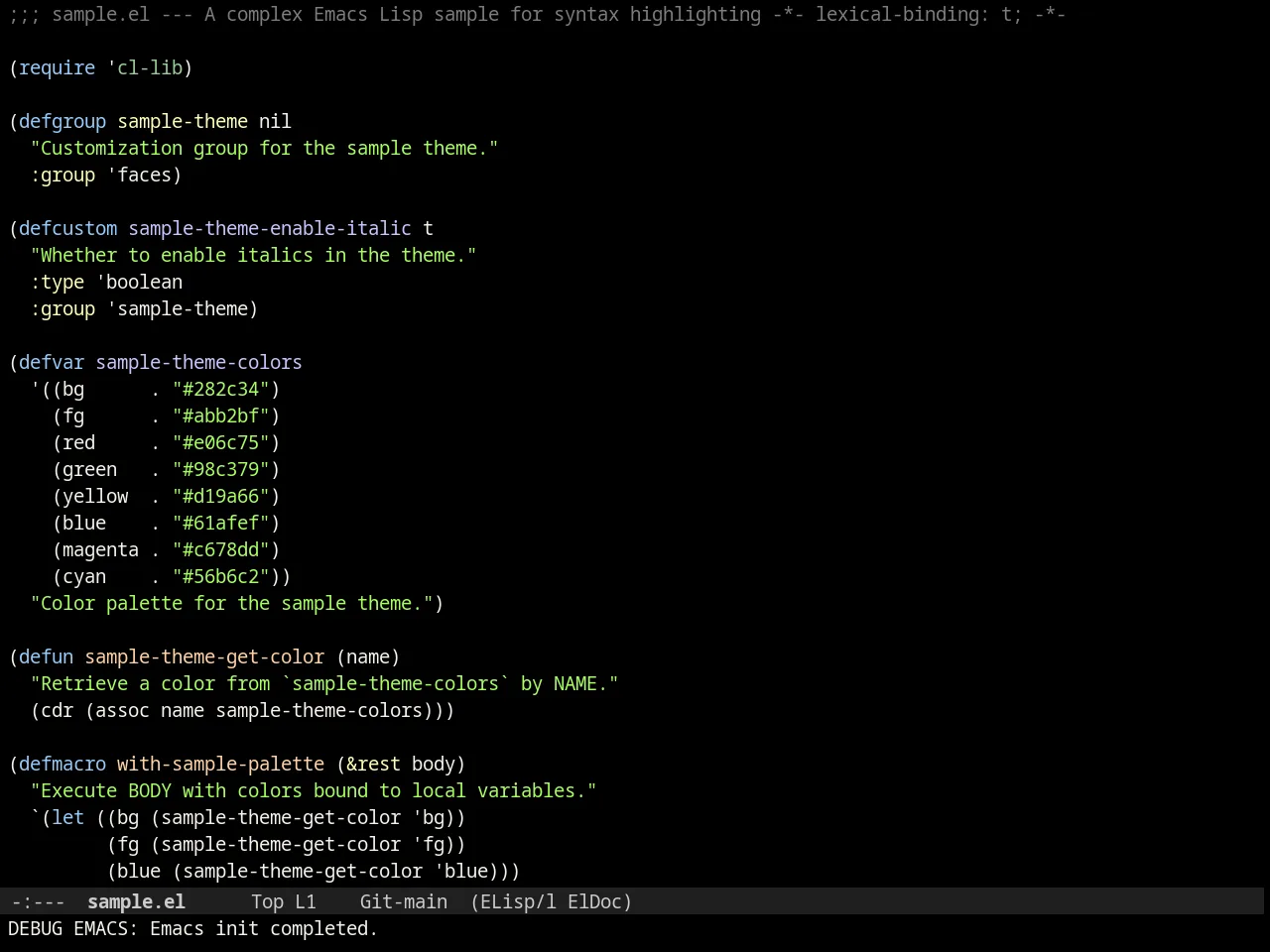 Ir Black Theme in emacs-lisp-mode