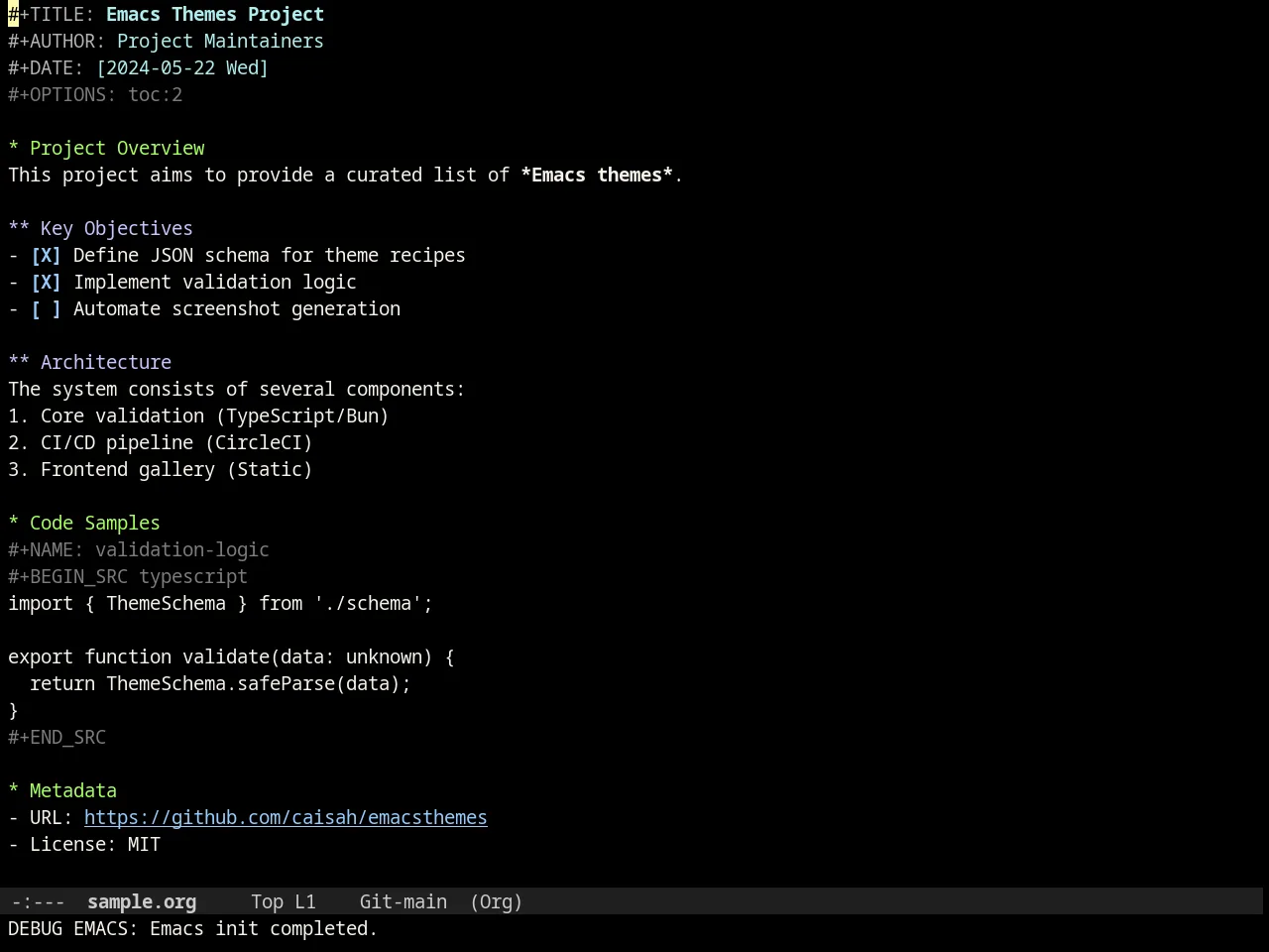 Ir Black Theme in org-mode