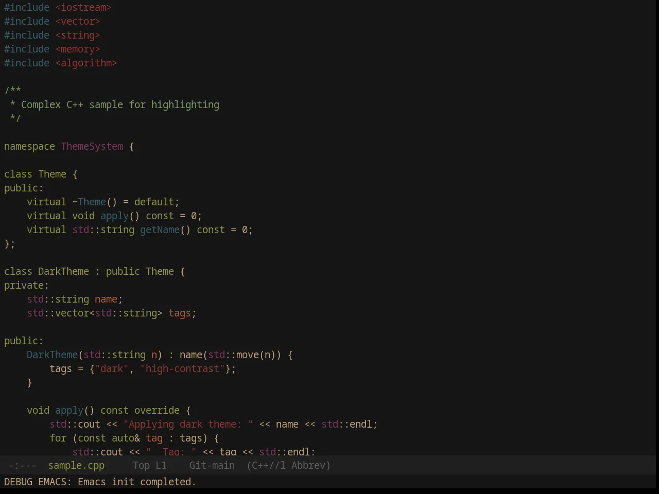 Jazz Theme in c++-mode