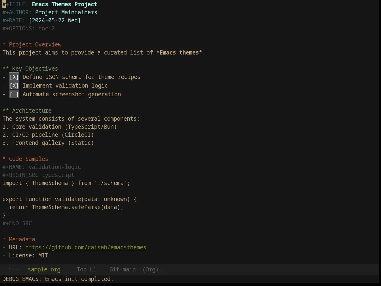 Jazz Theme in org-mode
