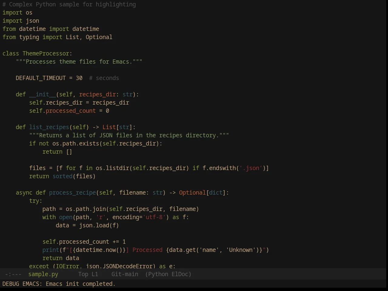 Jazz Theme in python-mode