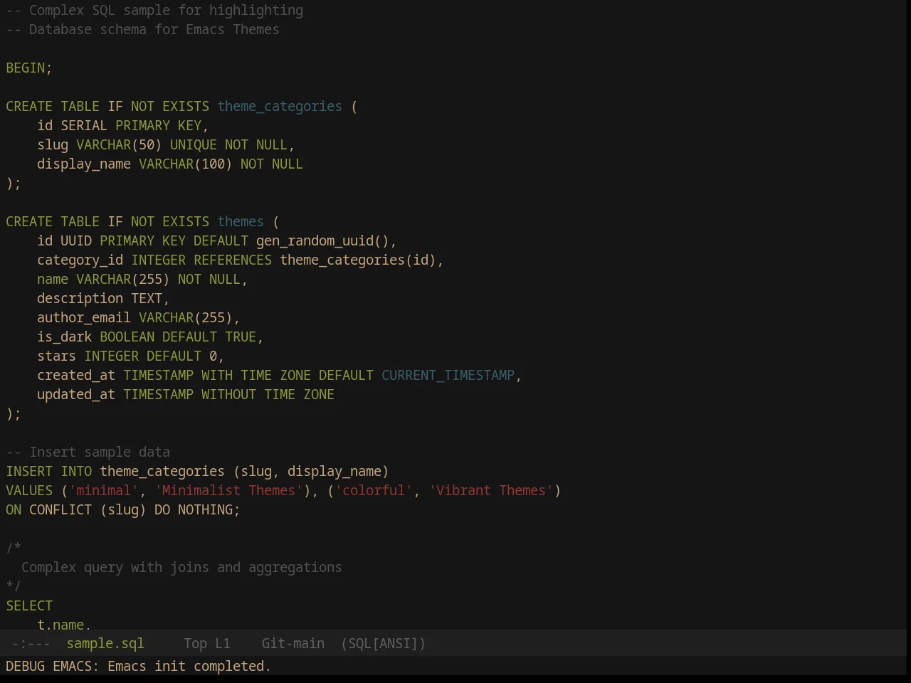Jazz Theme in sql-mode