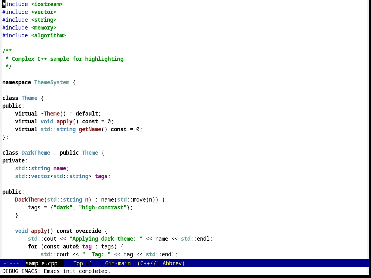 JB Simple Theme in c++-mode
