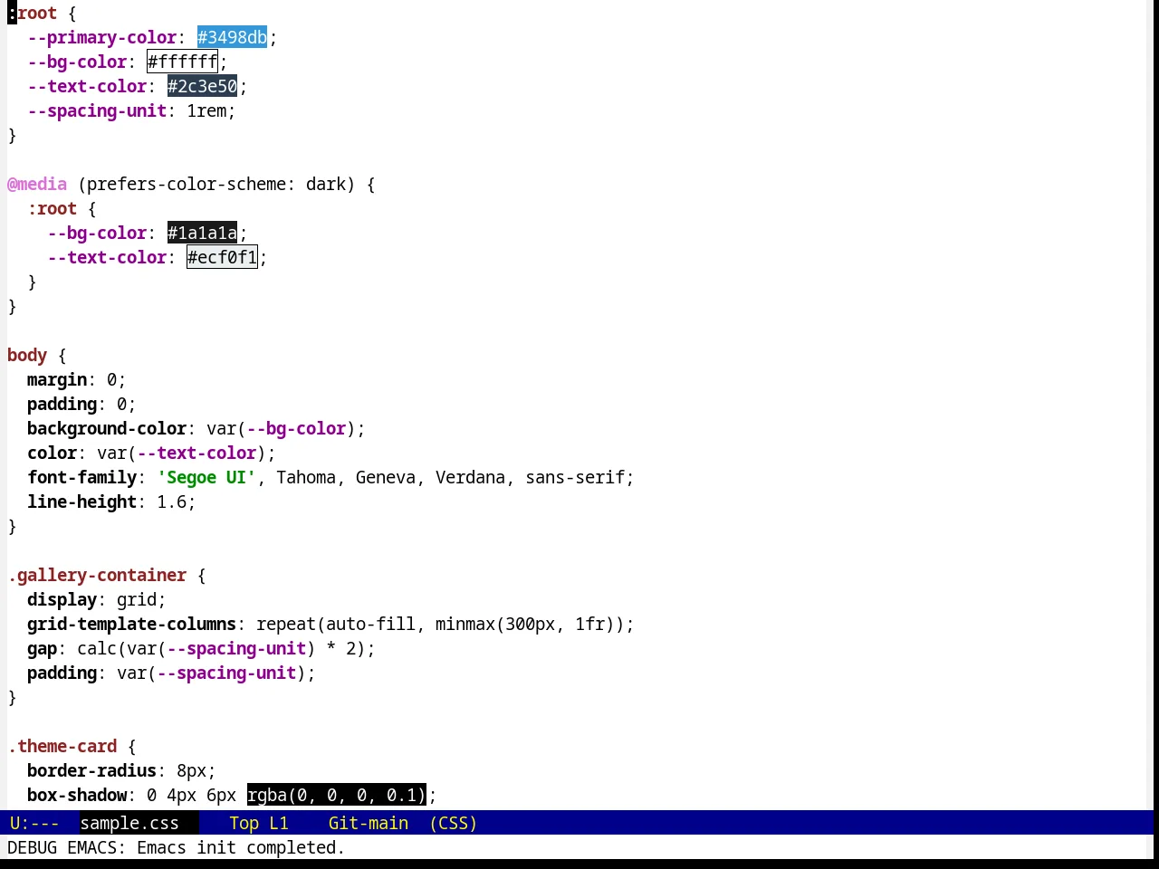 JB Simple Theme in css-mode