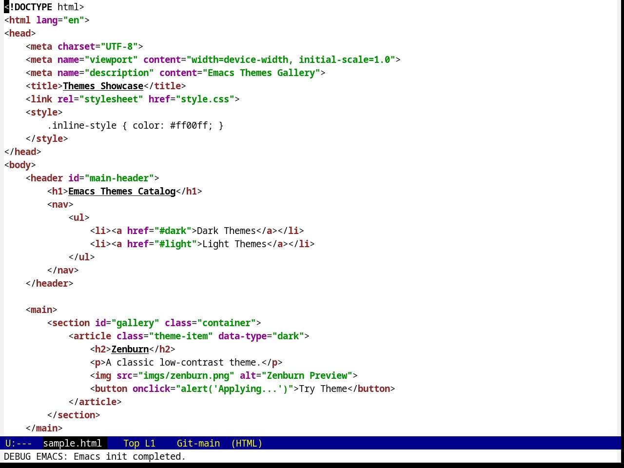 JB Simple Theme in html-mode