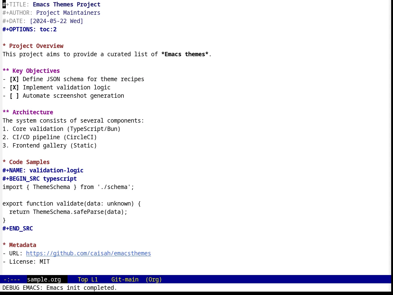 JB Simple Theme in org-mode