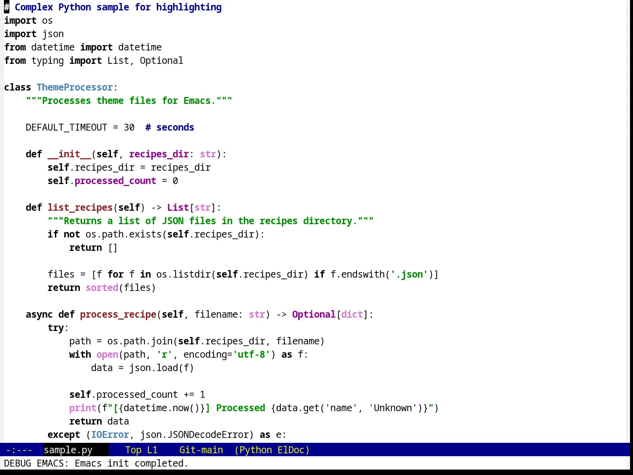 JB Simple Theme in python-mode