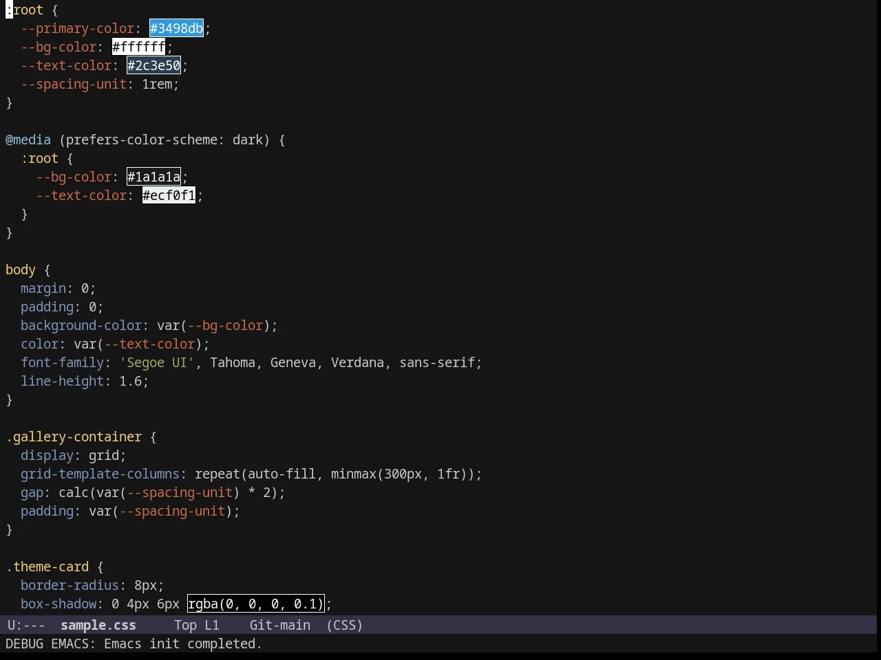 JBeans Theme in css-mode