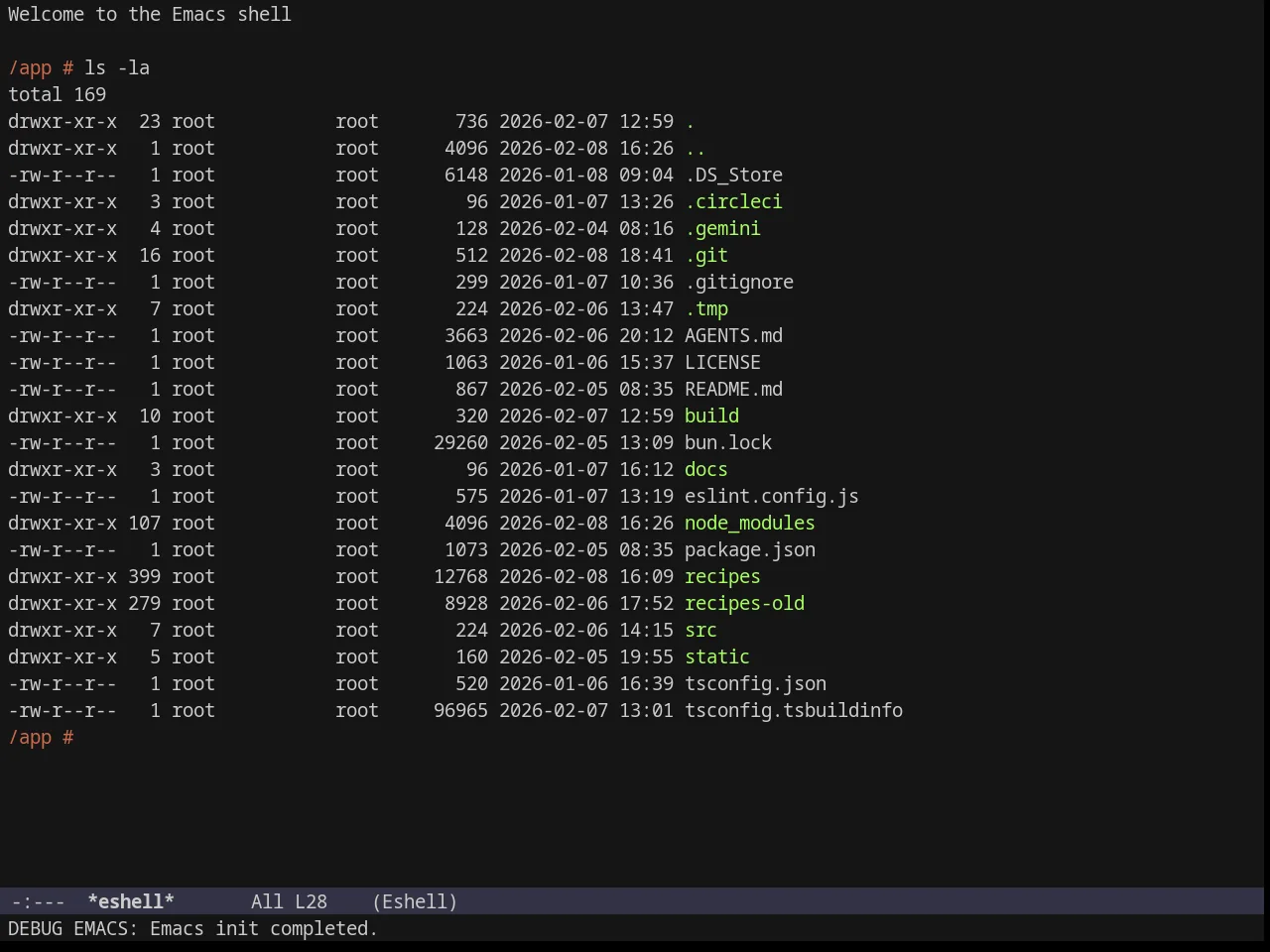 JBeans Theme in eshell