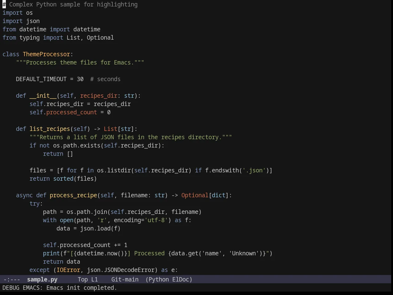 JBeans Theme in python-mode