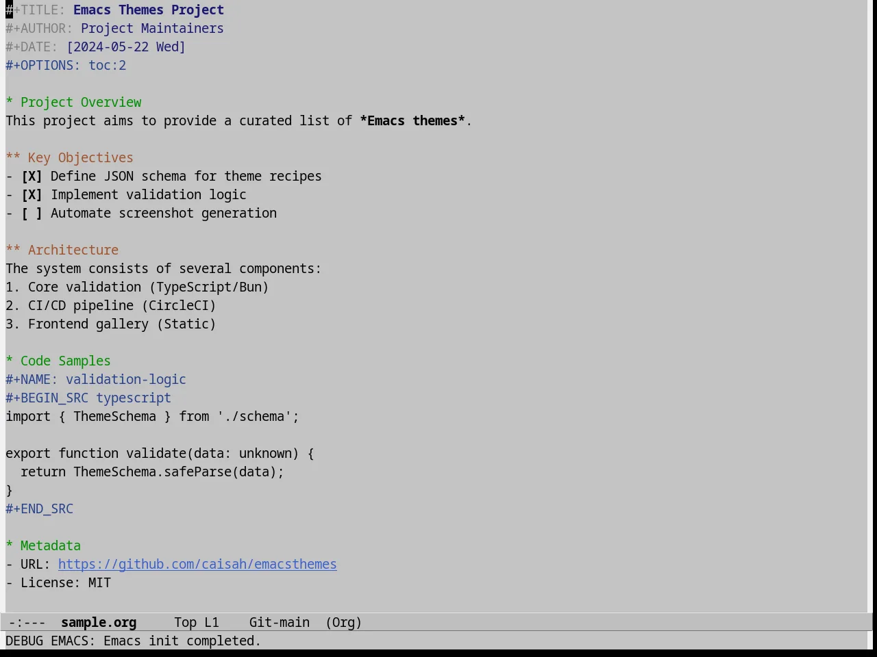 Jedit Grey Emacs Themes in org-mode
