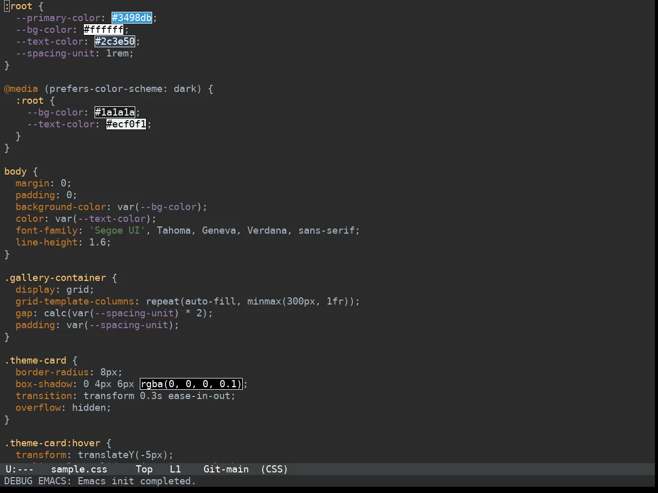 Jetbrains Darcula Theme in css-mode