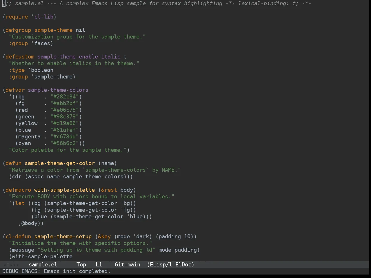 Jetbrains Darcula Theme in emacs-lisp-mode