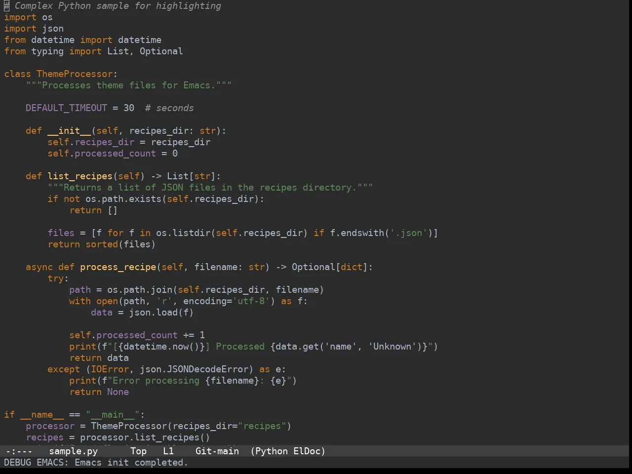 Jetbrains Darcula Theme in python-mode
