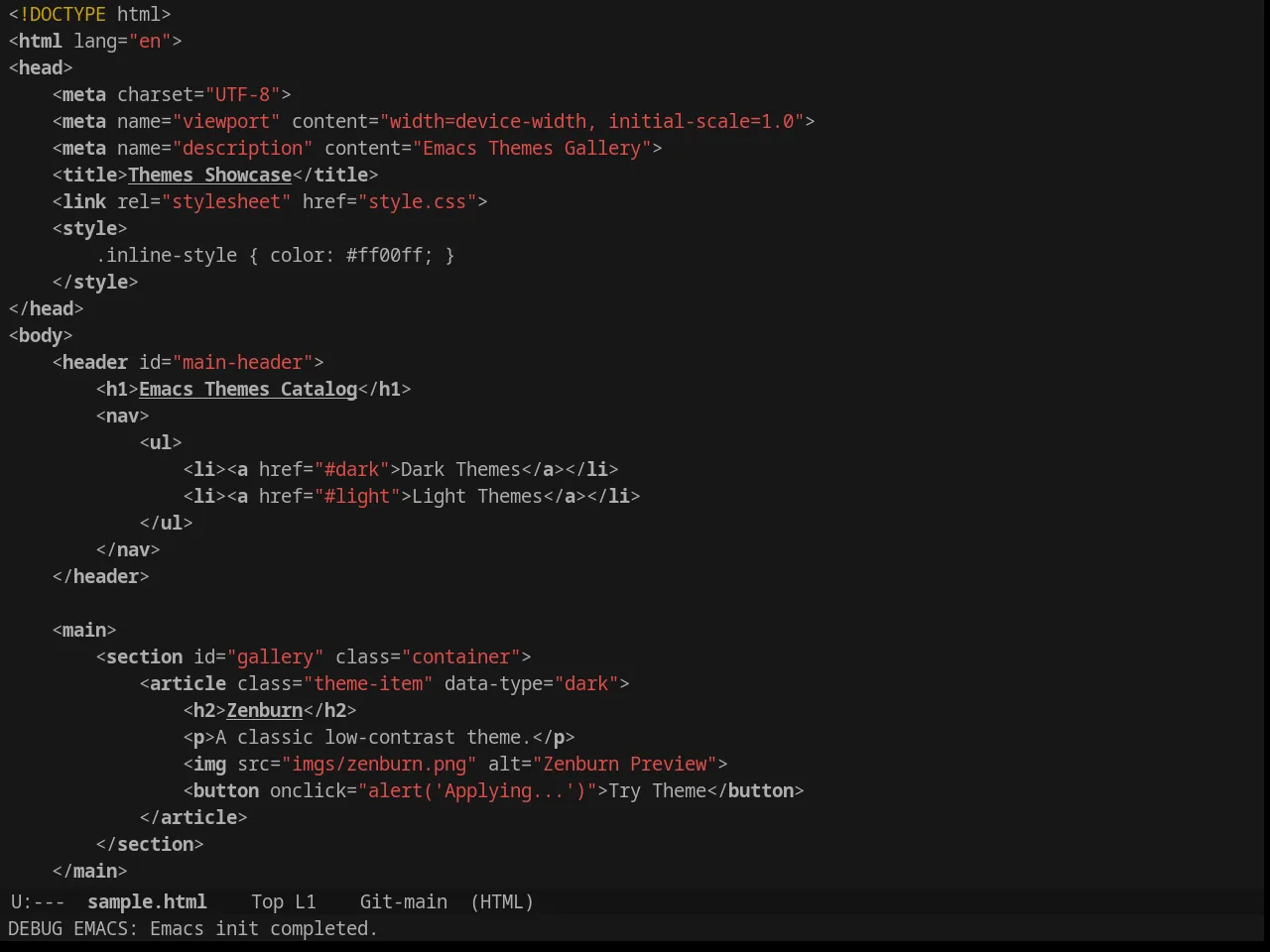 Joker Theme in html-mode