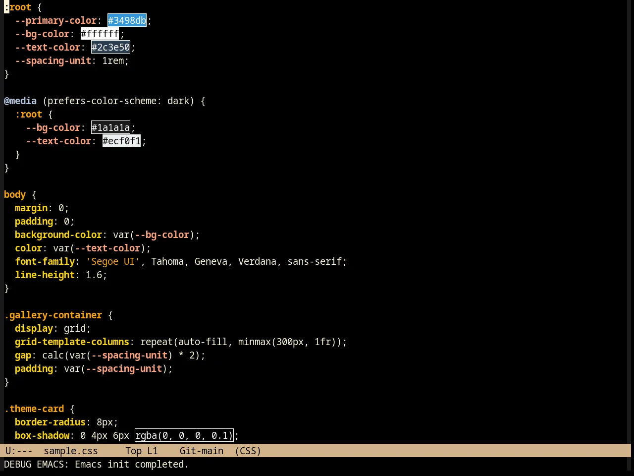 Jsc Dark Theme in css-mode