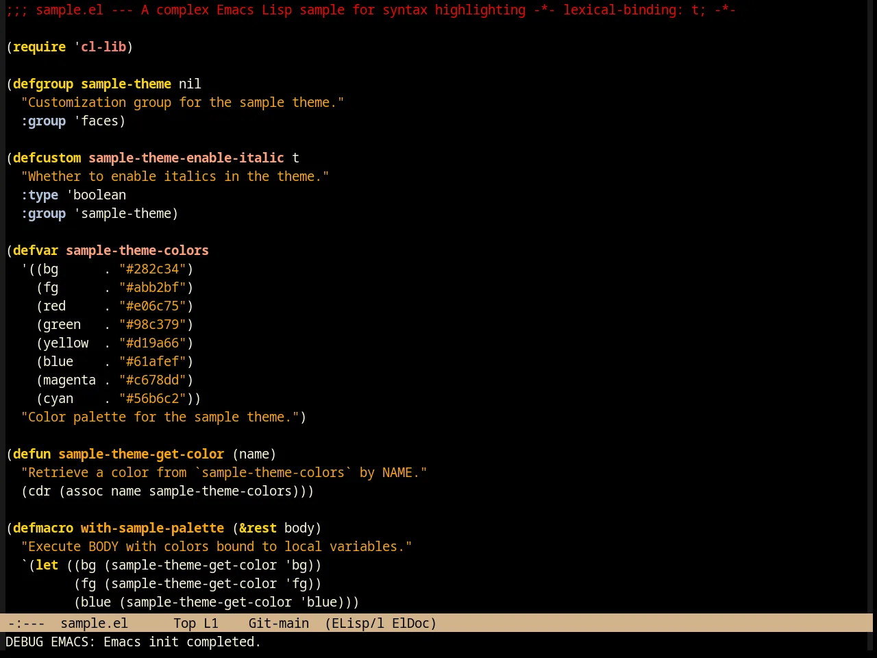 Jsc Dark Theme in emacs-lisp-mode