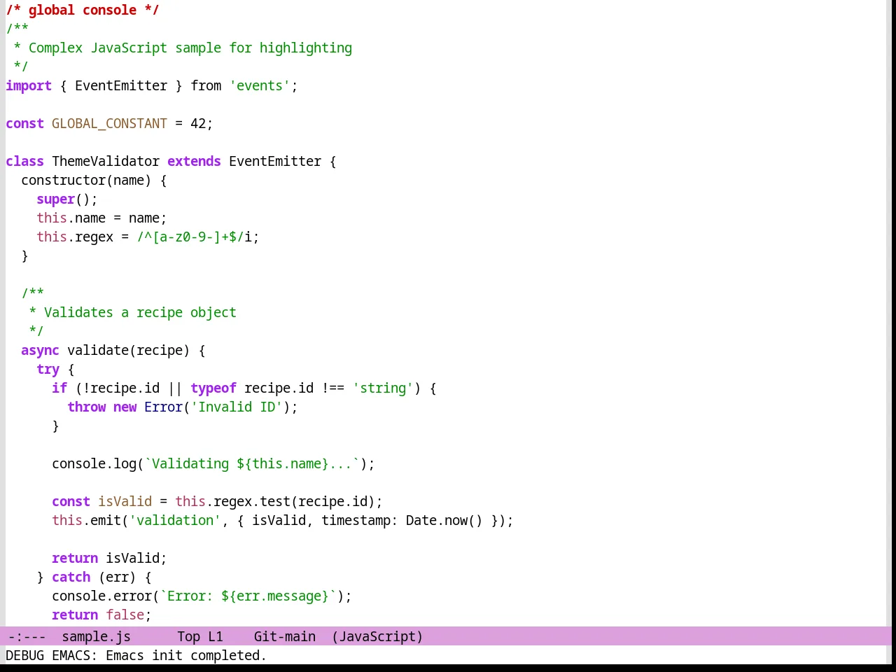 Jsc Light 2 Theme in javascript-mode