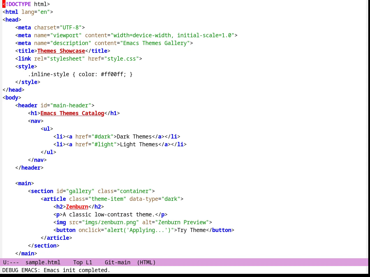 Jsc Light Theme in html-mode