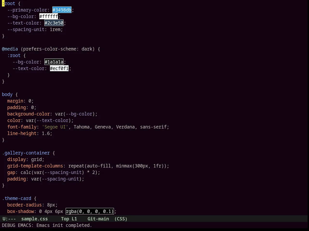 Junio Theme in css-mode