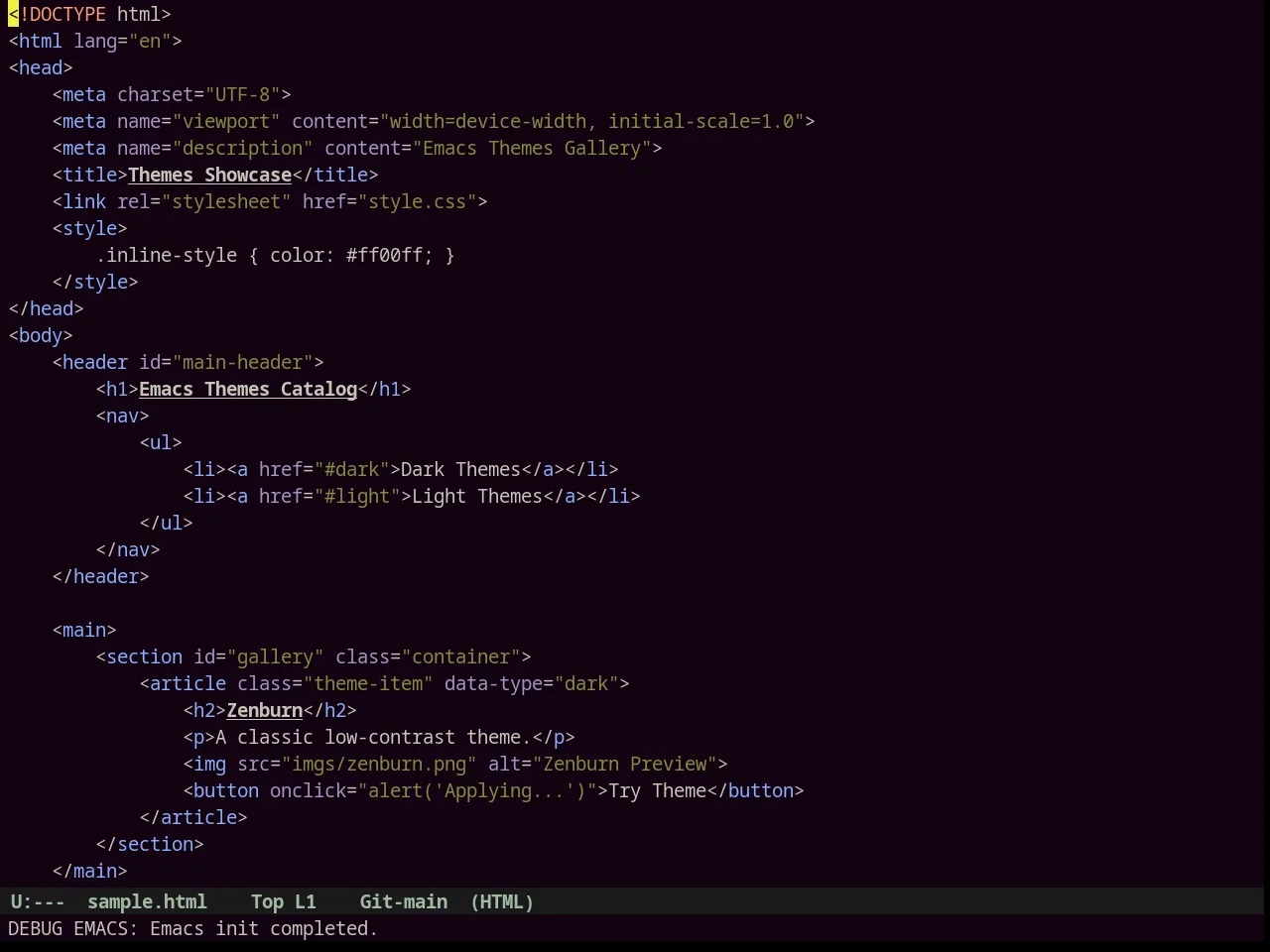 Junio Theme in html-mode
