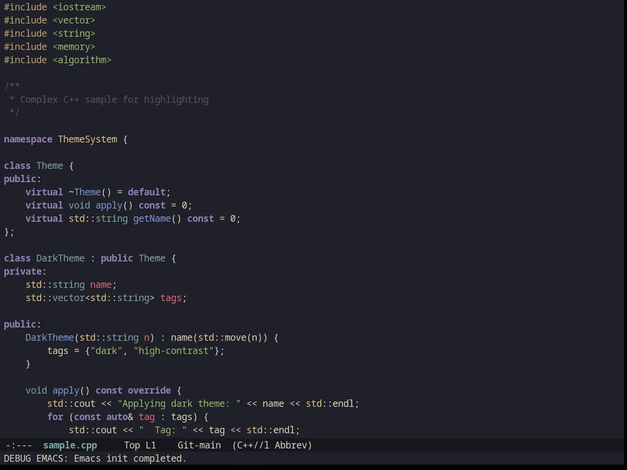 Kanagawa Theme in c++-mode