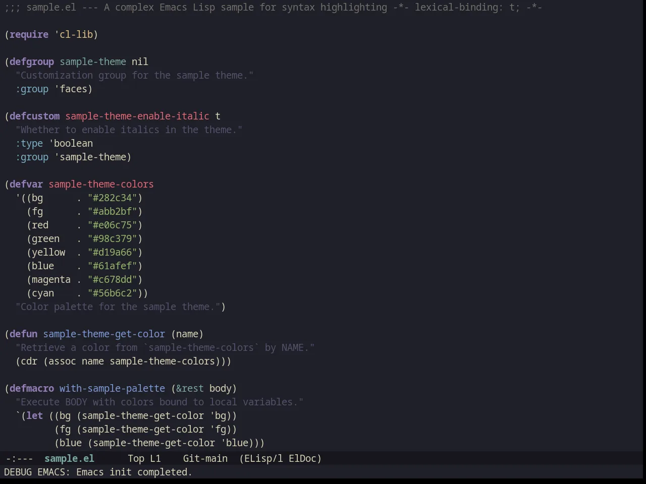 Kanagawa Theme in emacs-lisp-mode