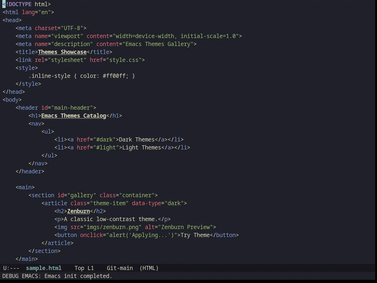Kanagawa Theme in html-mode