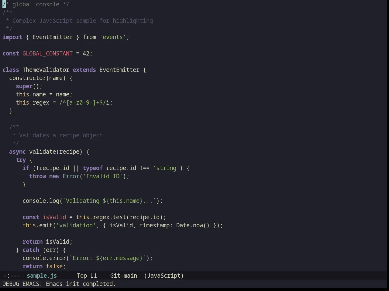 Kanagawa Theme in javascript-mode