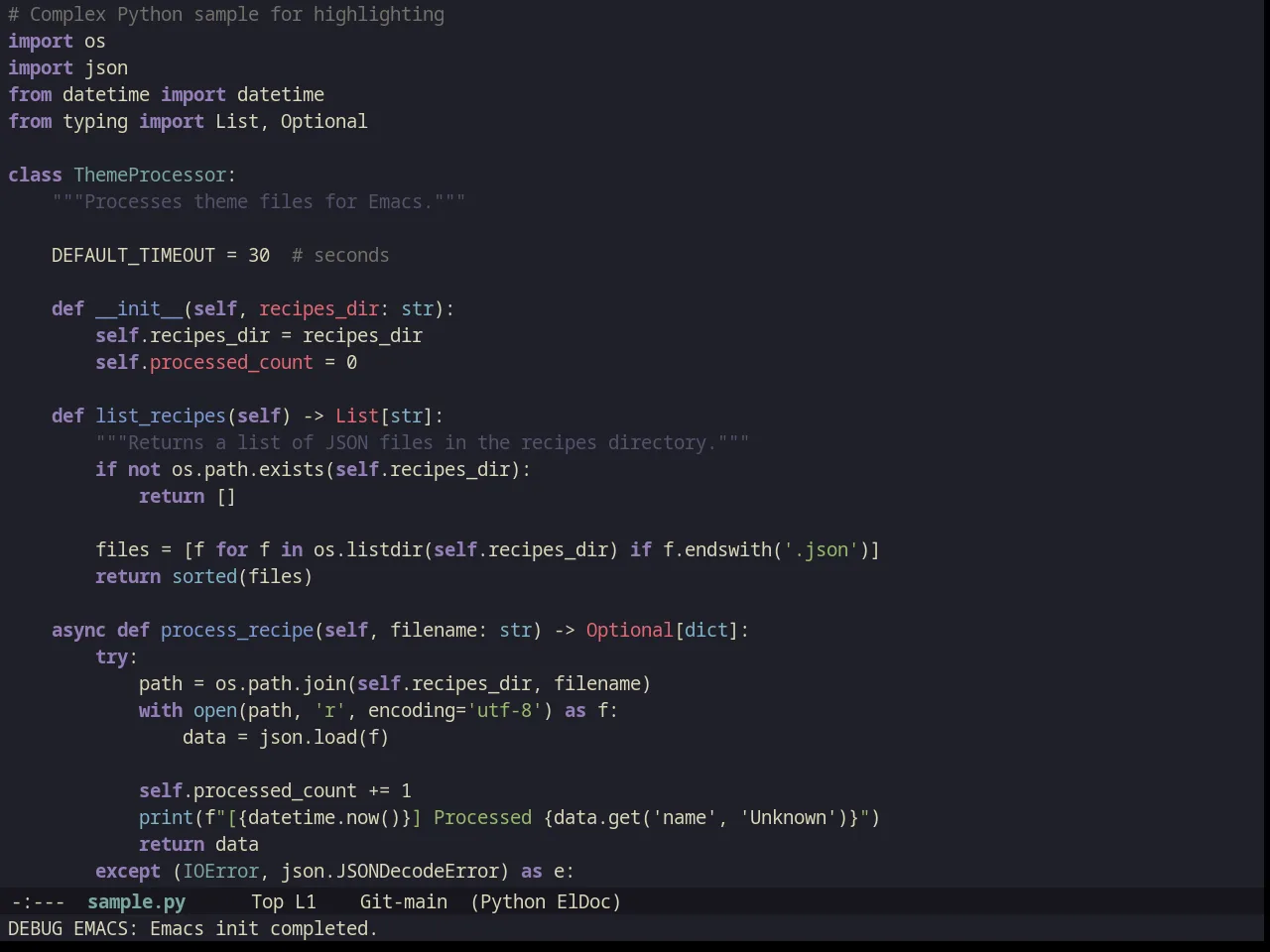 Kanagawa Theme in python-mode