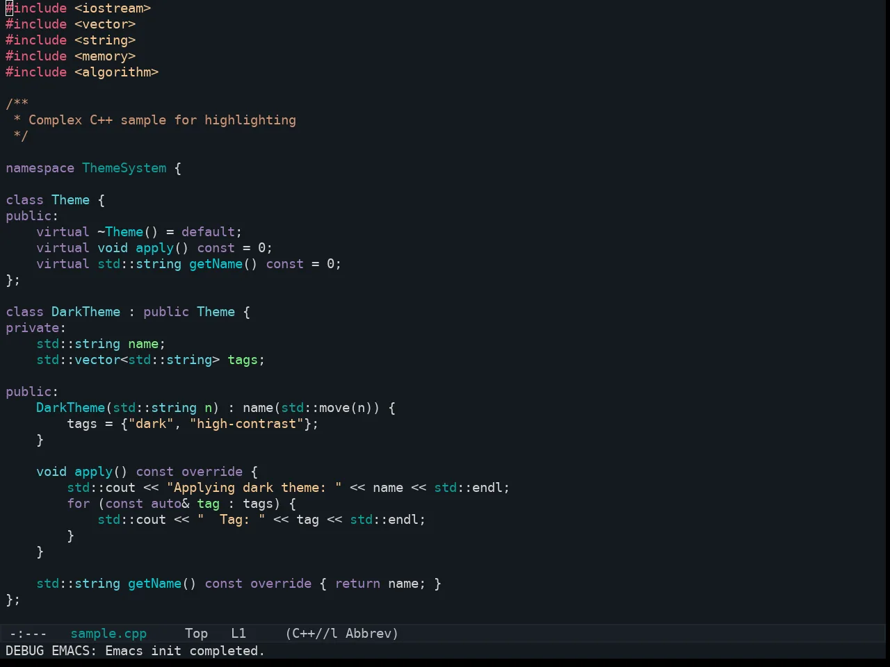 Kaolin Aurora Theme in c++-mode