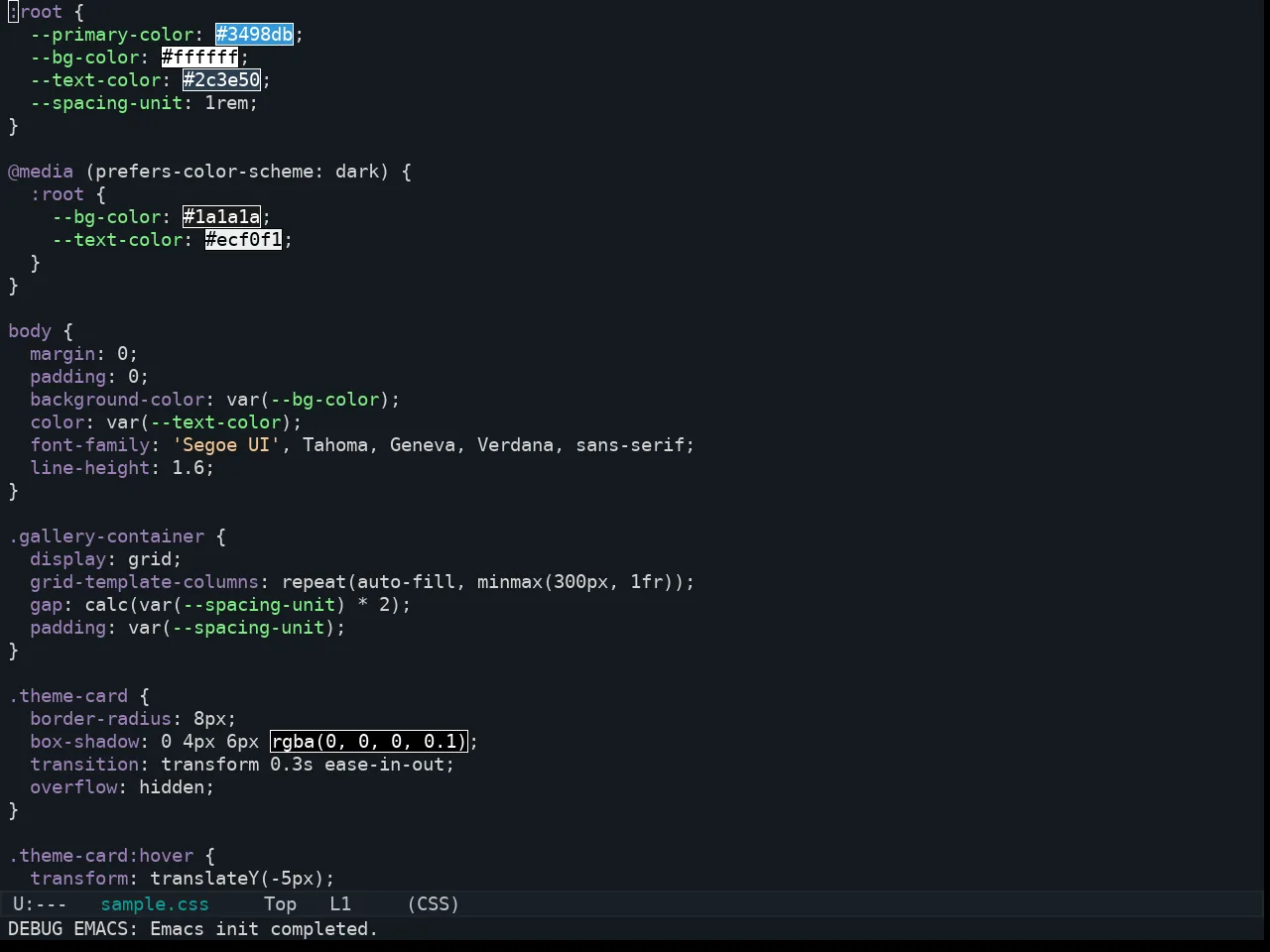 Kaolin Aurora Theme in css-mode