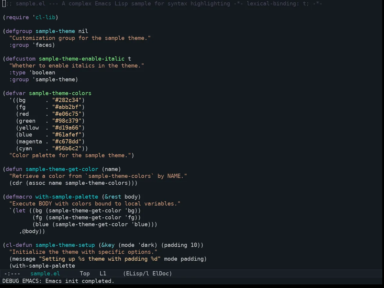 Kaolin Aurora Theme in emacs-lisp-mode