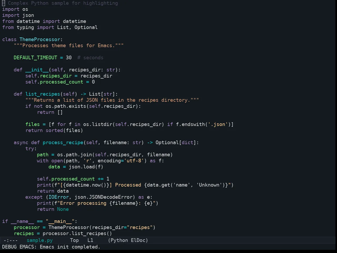Kaolin Aurora Theme in python-mode
