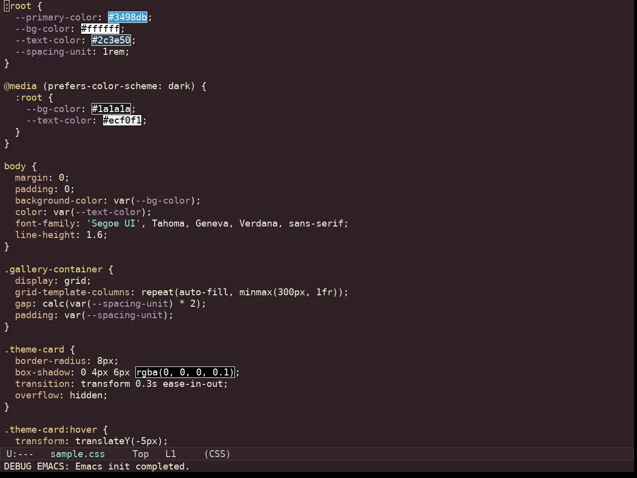 Kaolin Blossom Theme in css-mode