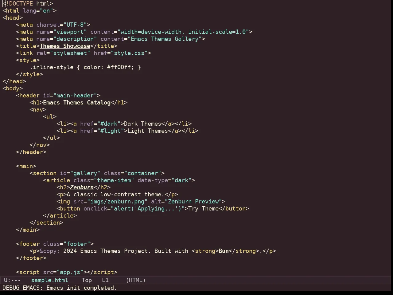 Kaolin Blossom Theme in html-mode