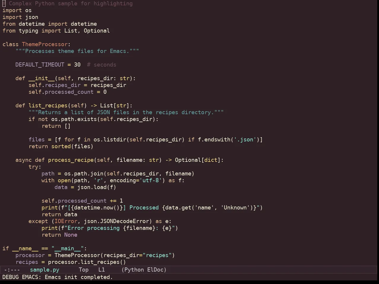 Kaolin Blossom Theme in python-mode