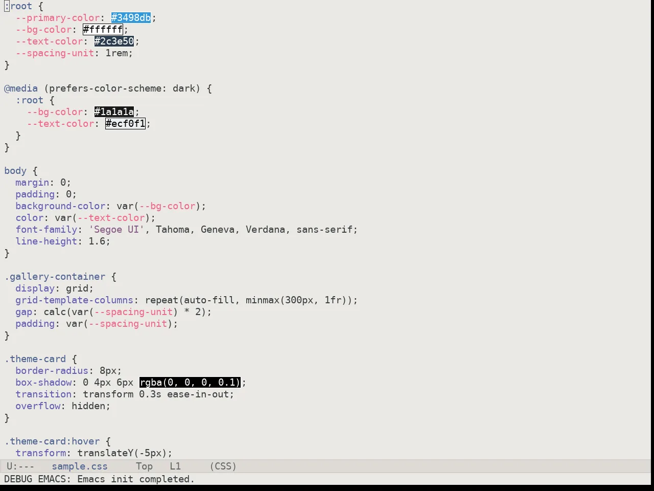 Kaolin Breeze Theme in css-mode