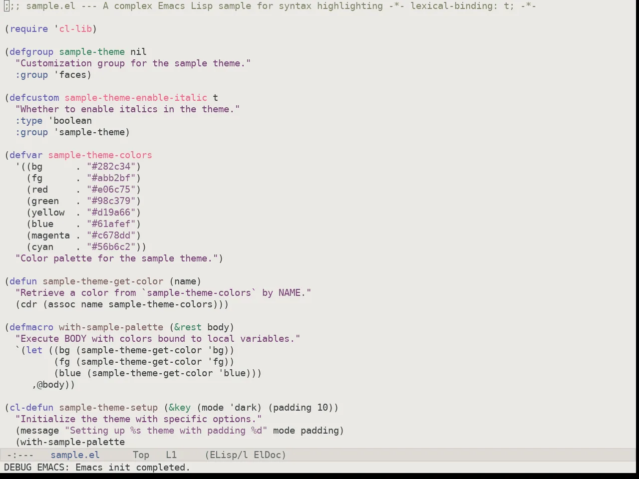 Kaolin Breeze Theme in emacs-lisp-mode