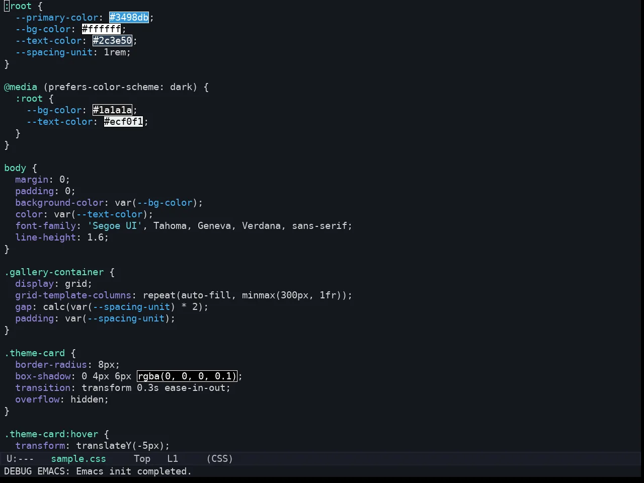 Kaolin Bubblegum Theme in css-mode