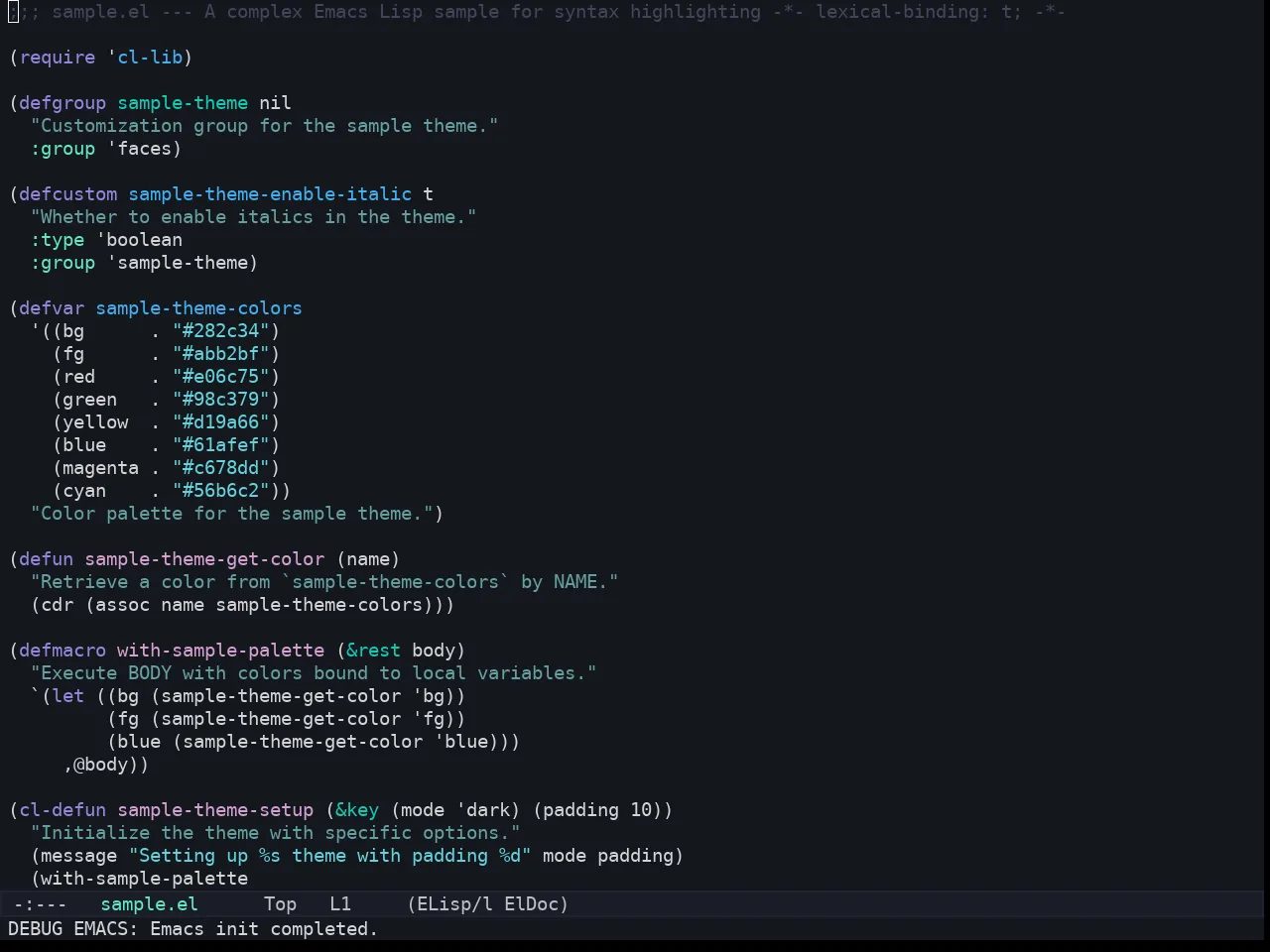Kaolin Bubblegum Theme in emacs-lisp-mode