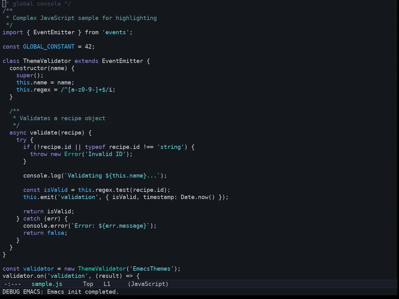 Kaolin Bubblegum Theme in javascript-mode