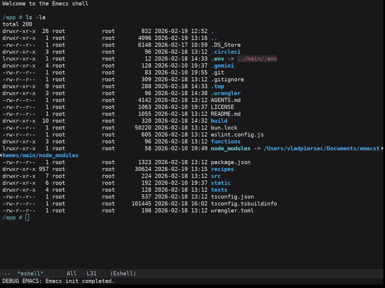 Kaolin Dark Theme in eshell