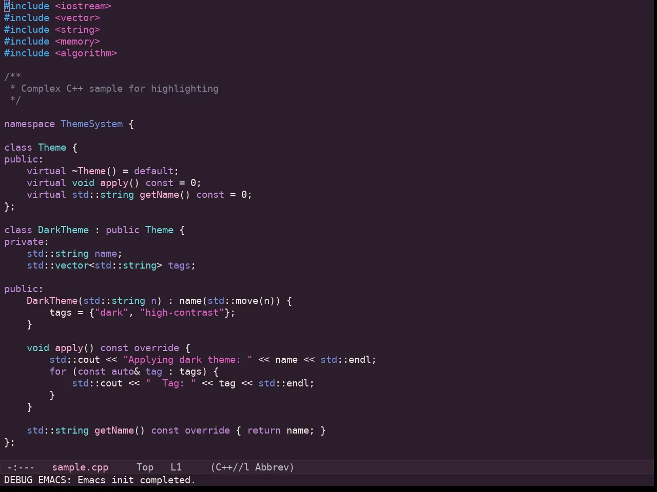 Kaolin Eclipse Theme in c++-mode