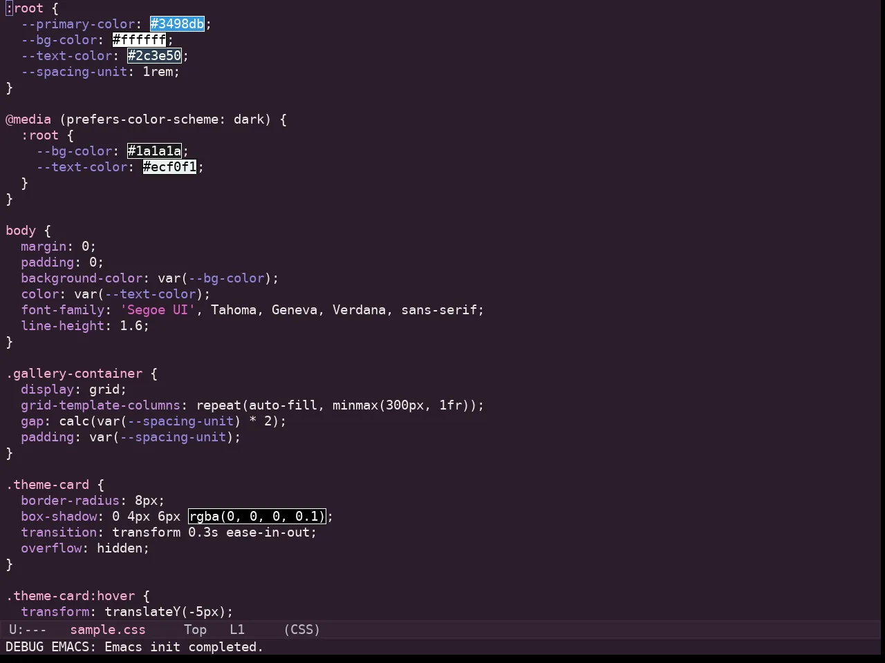 Kaolin Eclipse Theme in css-mode