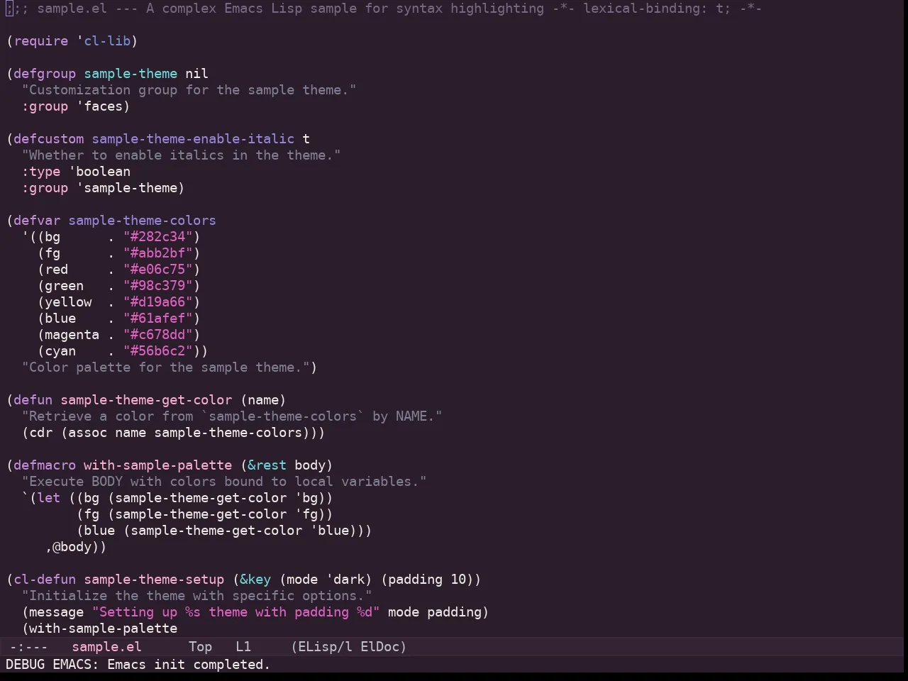 Kaolin Eclipse Theme in emacs-lisp-mode
