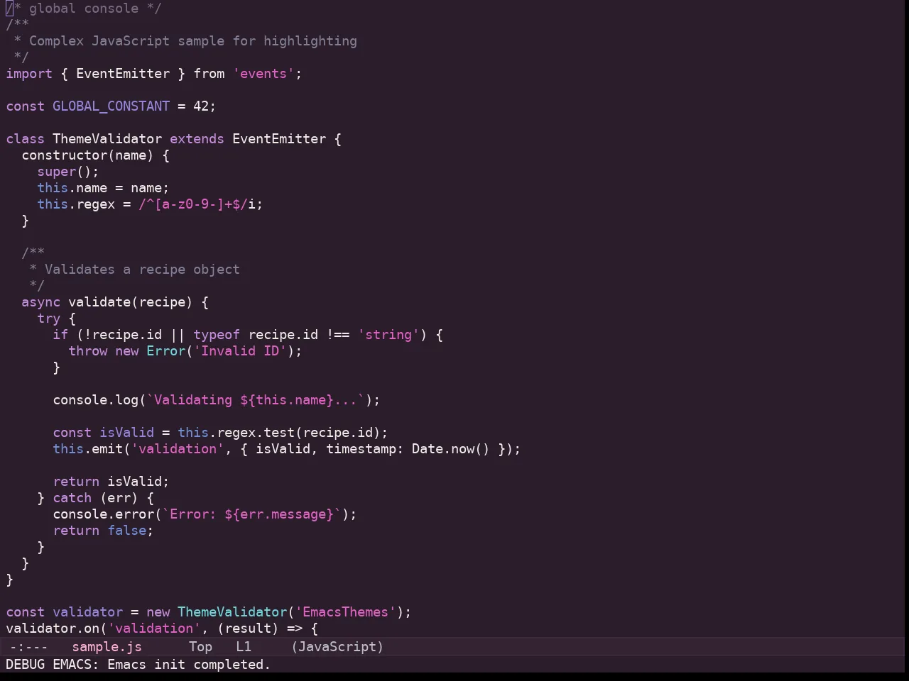 Kaolin Eclipse Theme in javascript-mode