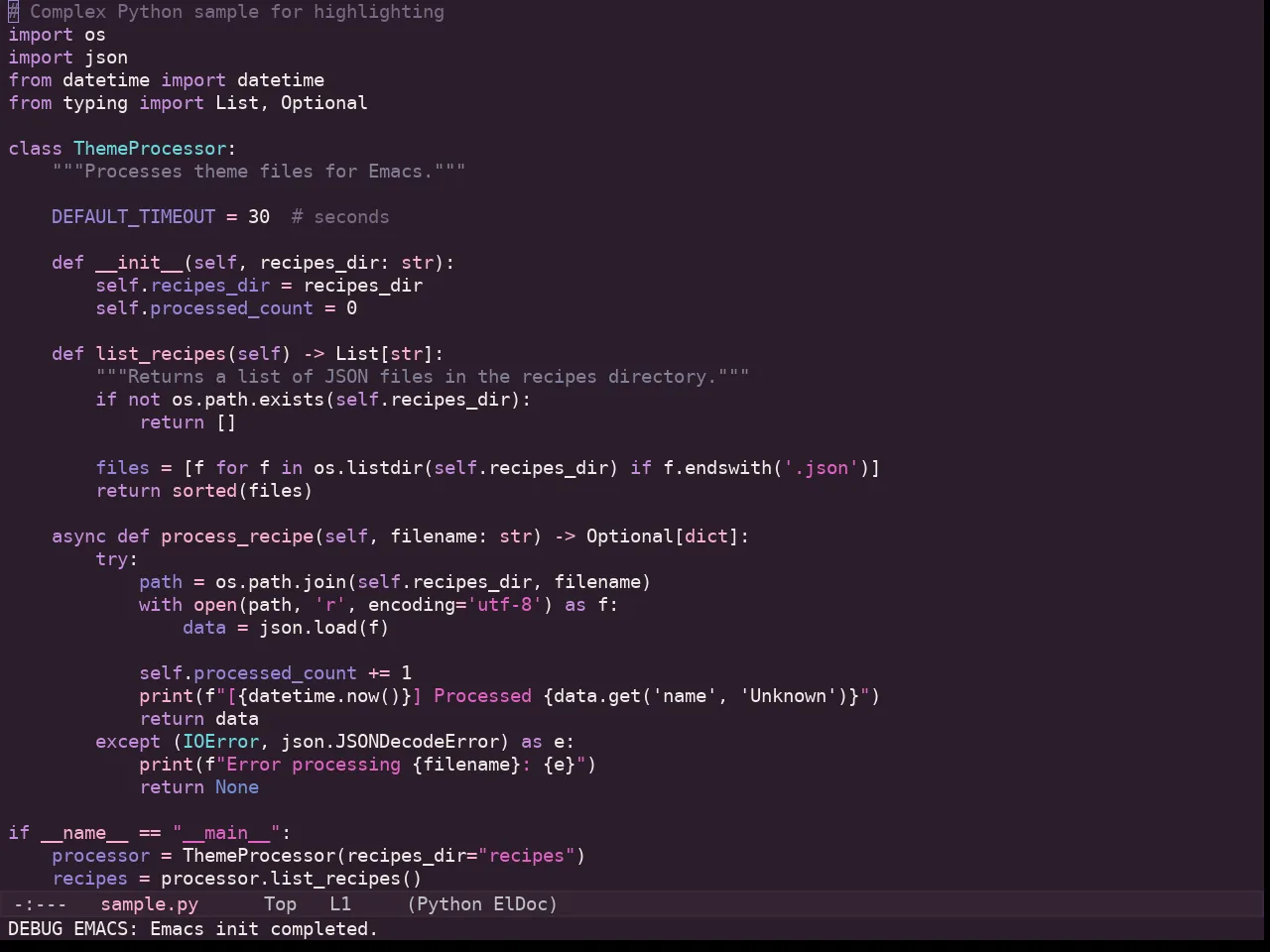 Kaolin Eclipse Theme in python-mode