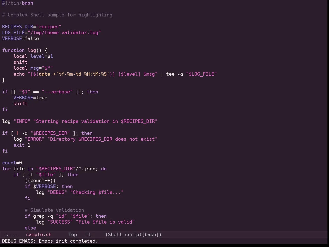 Kaolin Eclipse Theme in sh-mode